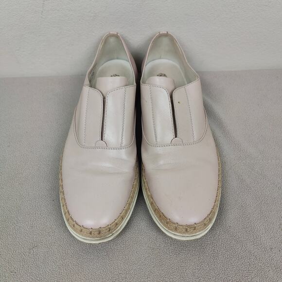 Tod's Sneaker Espadrilles Womens 39.5 Pink Leather Slip On Preppy Designer - Picture 5 of 11